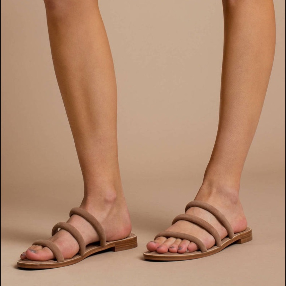 Suede Cocoa STEVEN slide sandals